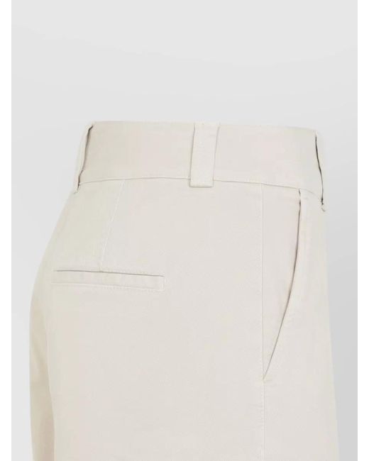 Peserico White Cotton High-Rise Wide-Leg Trousers