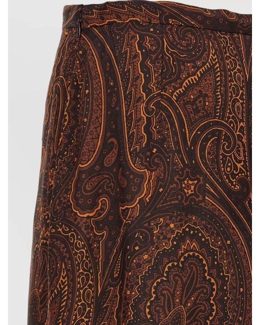 Etro Brown Paisley Maxi Skirt Feminine Flowy Design