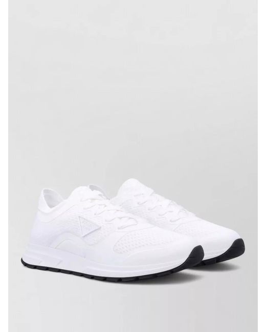 Prada White Prax 2.0 Low-Top Sneakers