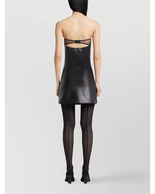 Courreges Gray Strapless Mini Dress Flared Skirt
