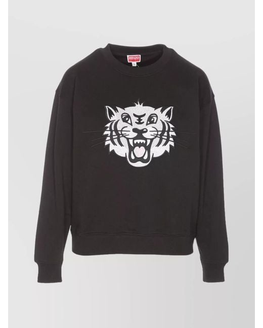 KENZO Gray Cotton Crewneck Long-Sleeve Jumper