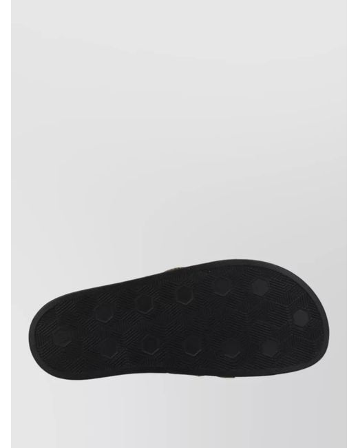 Versace Jeans Couture Black Logo-Print Slides