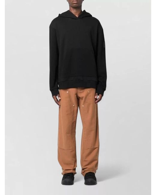 Peuterey Black Logo Cotton Hoodie Long Sleeve Silhouette for men