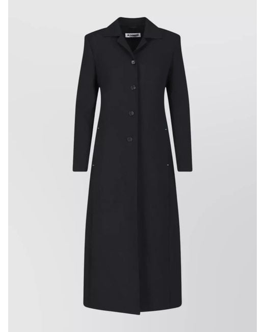 Jil Sander Black Long Tailored Single-Breasted Coat