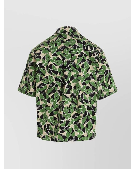 DSquared² Green Cotton Bowling Collar Shirt for men