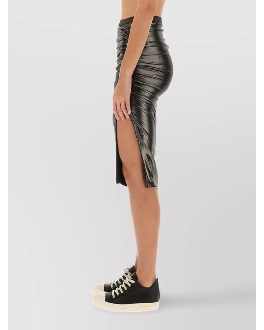 Rick Owens Green Draped Midi Skirt
