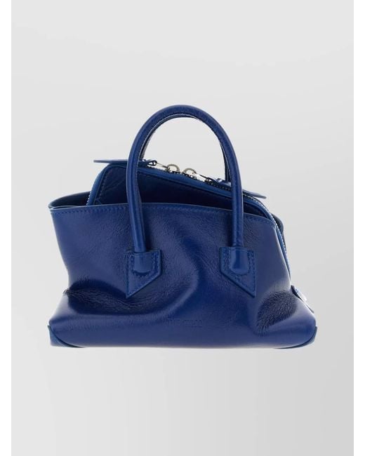 The Attico Blue Mini Handbag Structured Shape