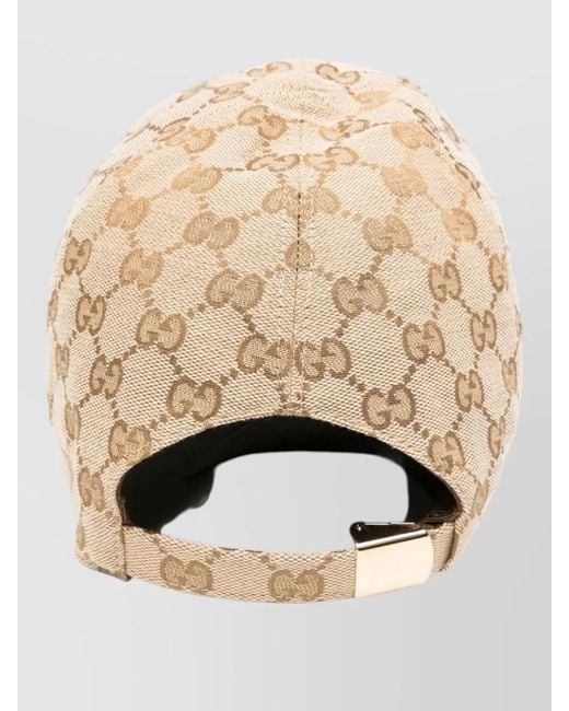 Gucci Natural Gg Canvas Baseball Cap Curved Peak