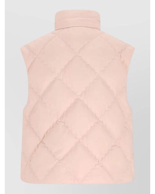Moncler Pink Micro Padded Vest Quilted Regular Fit