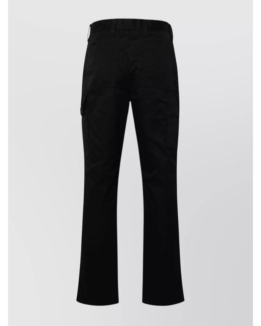 Burberry Black Cotton Straight-Leg Cargo Trousers for men