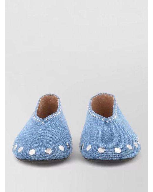 Ganni Blue Cotton Slippers