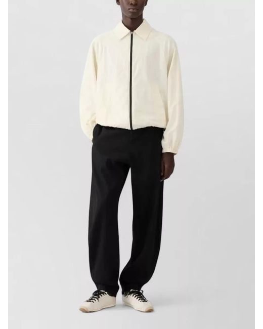 Jacquemus Natural Zip Up Windbreaker Jacket Drawstring Hem for men