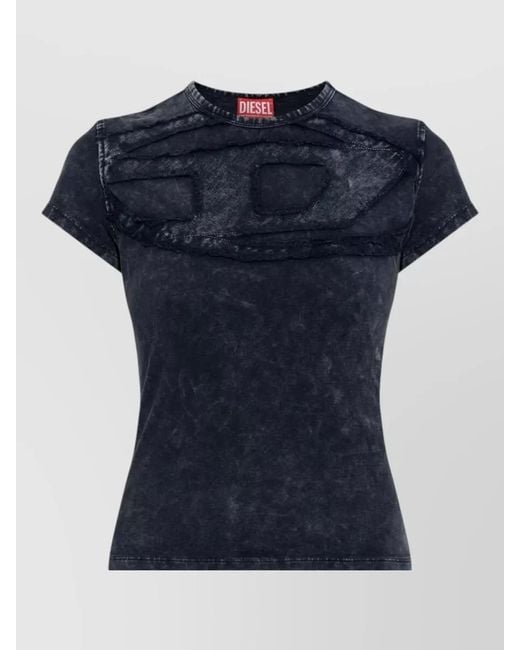 DIESEL Blue Logo Cotton Crew Neck Short Sleeve T-Shirt