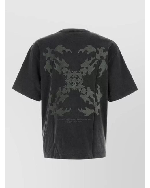 Off-White c/o Virgil Abloh Black Cotton Graphic Print Round Neck T-Shirt for men