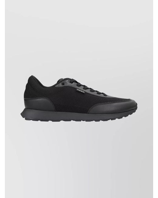 Boss Black Mesh Low-Top Sneakers for men
