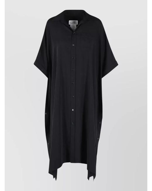 MM6 by Maison Margiela Black Polyester Midi Dress