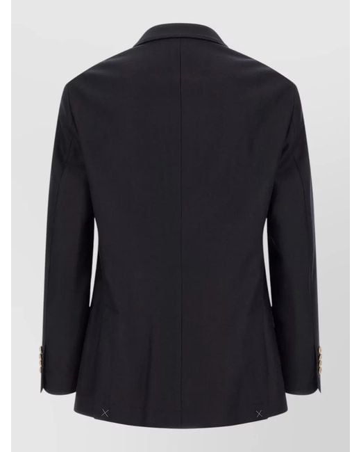 Brunello Cucinelli Blue Double Breasted Virgin Wool Tailored Blazer for men