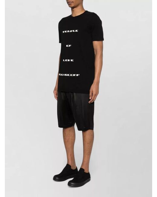 Rick Owens Black Level Crew Neck Graphic Print T Shirt for men