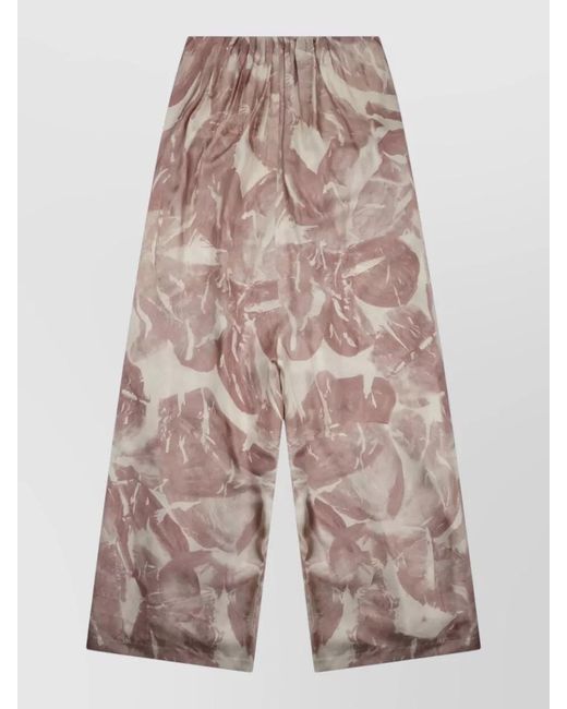 Alysi Multicolor Silk Jumpsuit Abstract Pattern Wide Leg