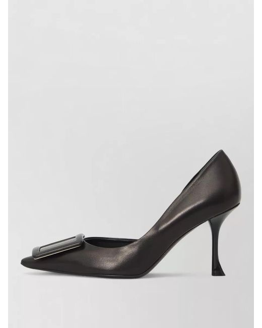 Roger Vivier Black Dorsay Viv Pumps The City Leather