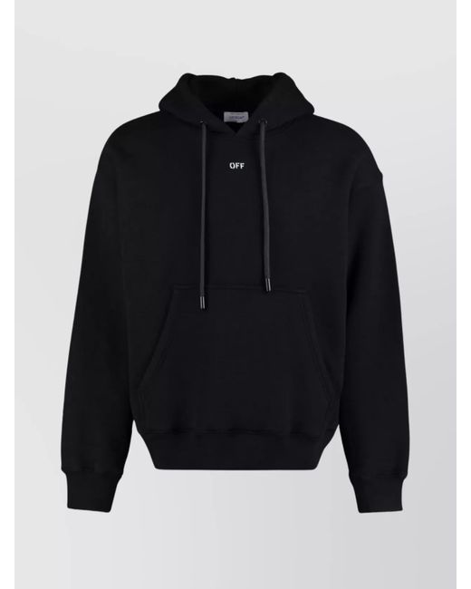 Off-White c/o Virgil Abloh Blue Drawstring Hood Kangaroo Pocket Ribbed Cuffs for men