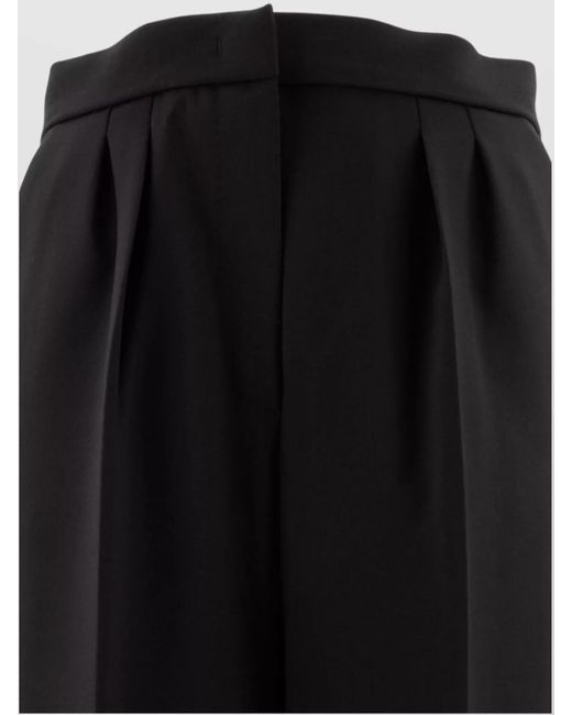 Max Mara Black Virgin Wool High-Rise Cropped Straight-Leg Slim-Fit Trousers