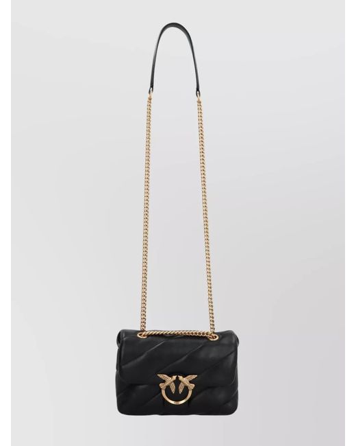 Pinko Black Love Mini Puff Leather Crossbody Bag