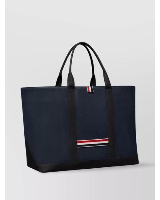 Thom Browne Blue Leather Tool Tote Bag