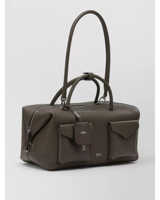 Max Mara Multicolor Leather Handbag Detachable Strap Top Handle