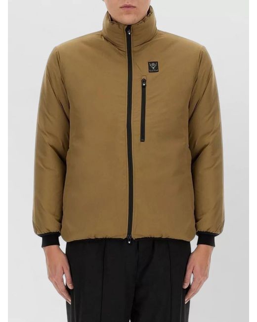 South2 West8 Natural Jacket Logo High Collar Chest Pocket for men