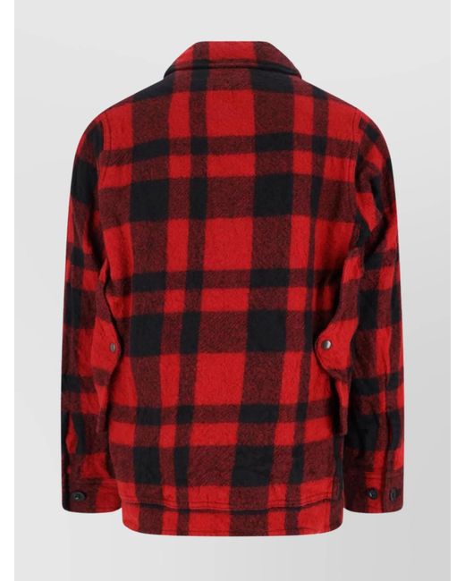 Junya Watanabe Red Wool Shirt Jacket for men