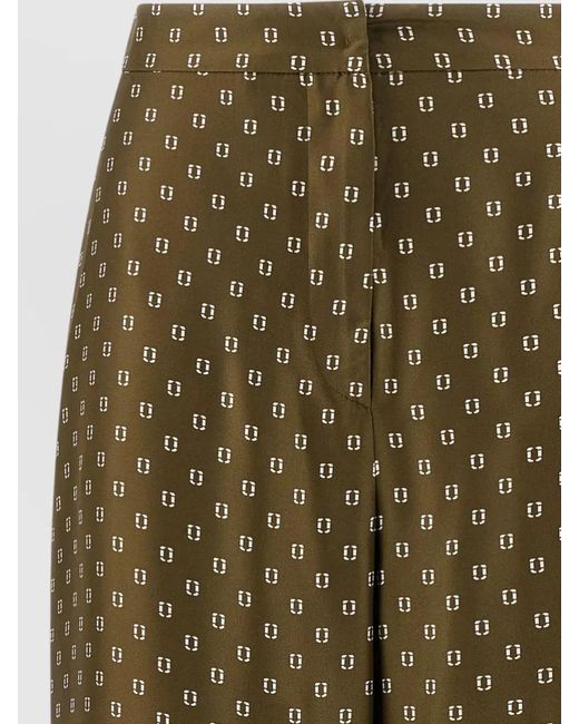 Max Mara Green Mstottelia Cropped Trousers Patterned Belt Loops