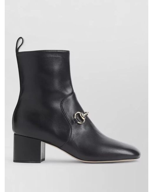Gucci Black Leather Ankle Boots