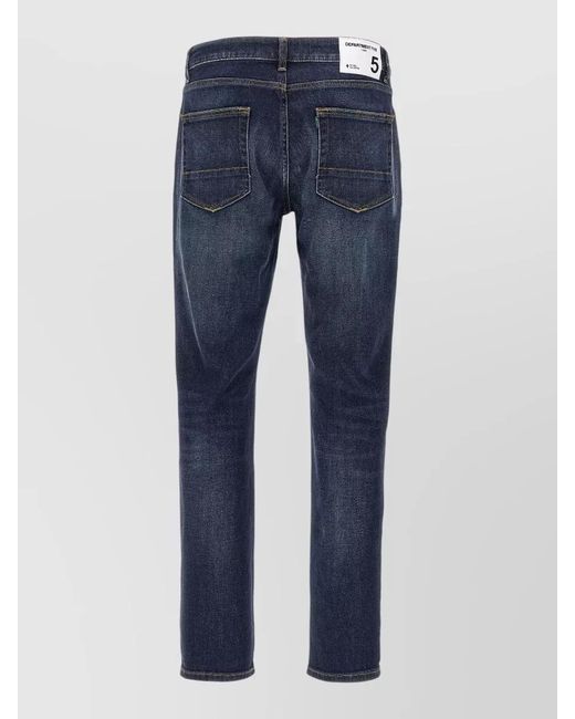 Department 5 Blue Stones Straight Leg Jeans Five Pockets for men