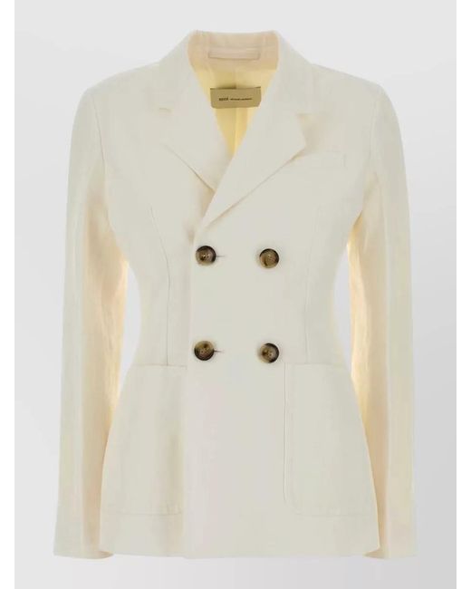 AMI Natural Jersey Blazer Tailored Design Front Pockets