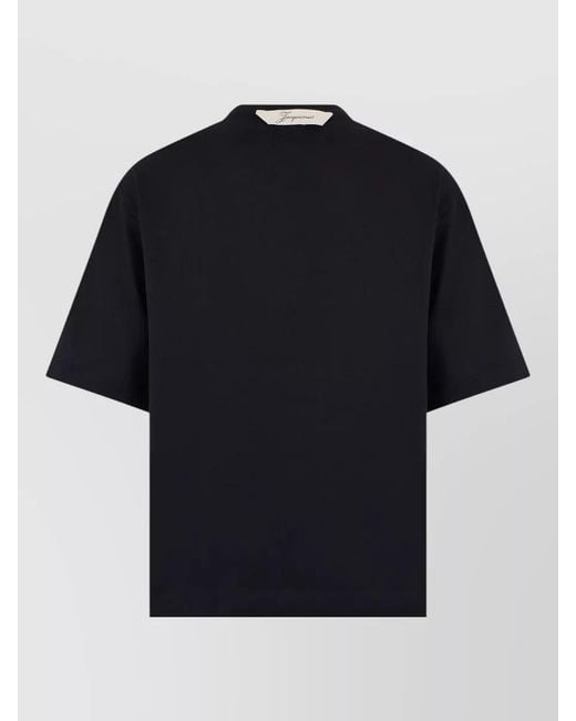Jacquemus Blue Cotton Blend Crew Neck T Shirt for men