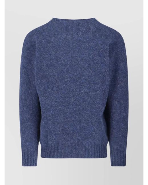 Howlin' By Morrison Blue Fine Wool Crewneck Jumper for men