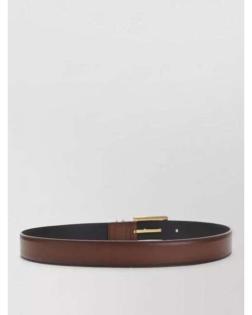 Saint Laurent Gray Cassandre Calf Leather Belt Squared Buckle
