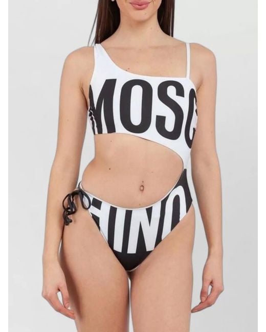 Moschino Black Printed One-Piece Swimsuit
