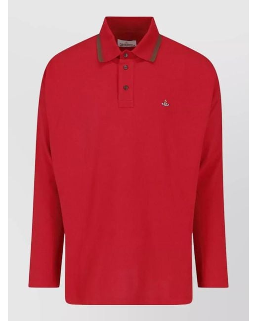 Vivienne Westwood Red Short-Sleeve Polo Shirt for men