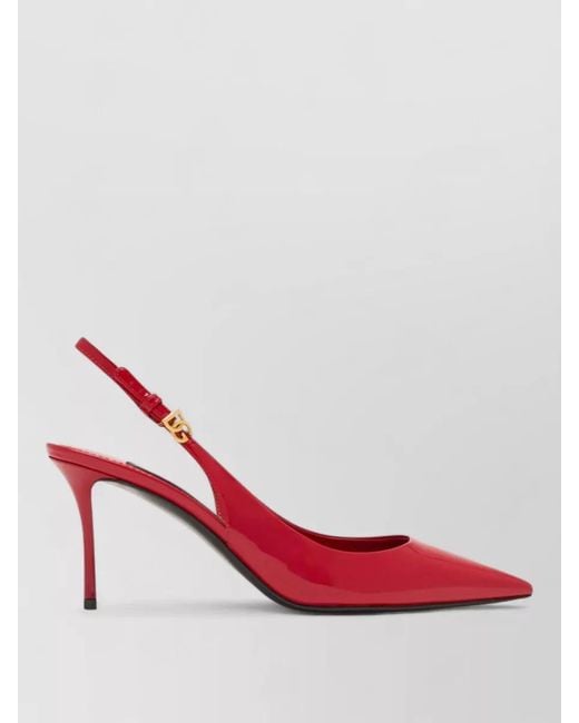 Dolce & Gabbana Red Patent Leather Slingback Mules