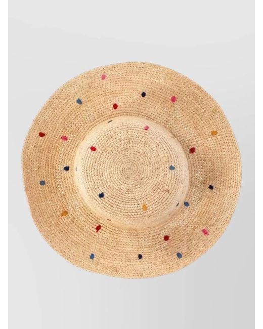 Paul Smith Natural Hat Swirl Pattern Wide Brim
