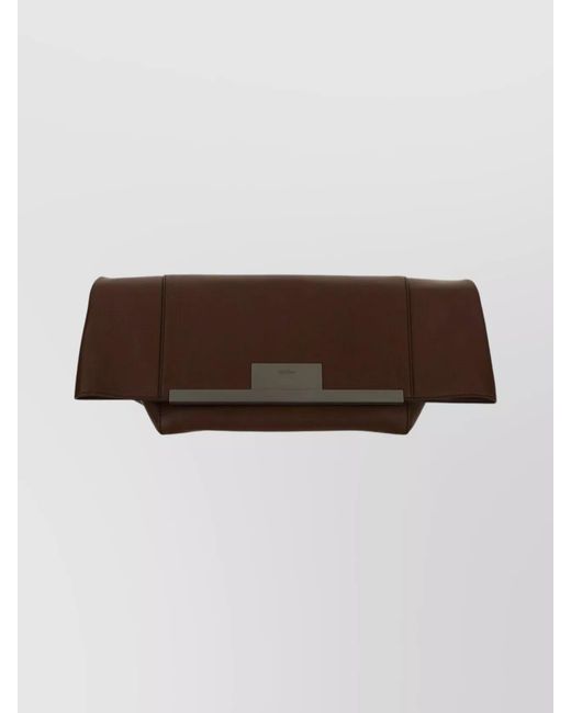 Max Mara Brown Calf Leather Clutch Bag