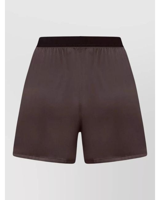 Tom Ford Purple Logo Band Silk Lounge Shorts