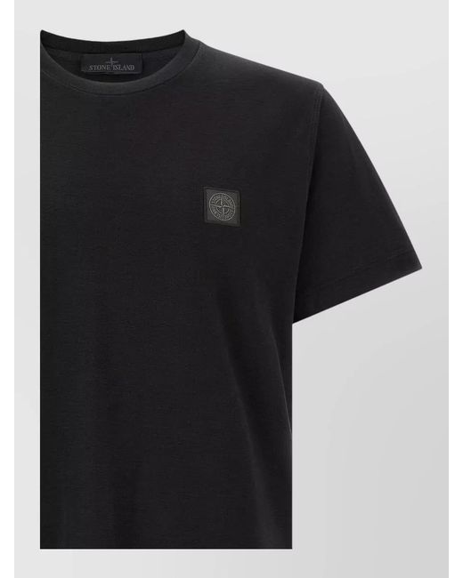 Stone Island Black Ghost Badge Crew Neck Regular T Shirt for men