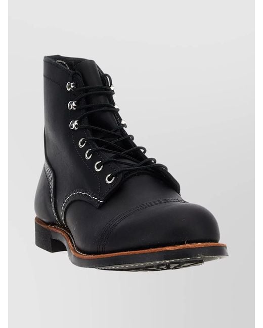 Red Wing Black Leather Iron Ranger Ankle Boots for men