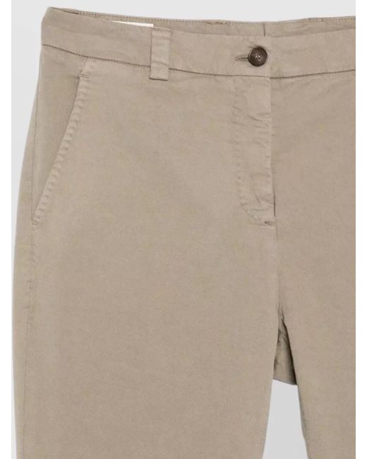 Incotex Natural Leyre Straight Leg Cotton Trousers Belt Loops