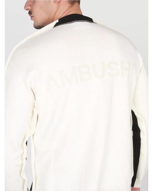 Ambush Black Ribbed Cross-Neck Jumper for men