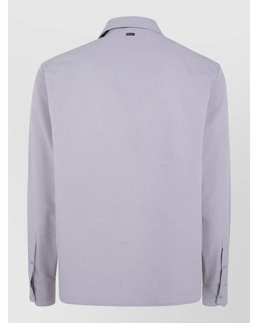 Herno Purple Functional Shirt Jacket Front Pockets Style for men
