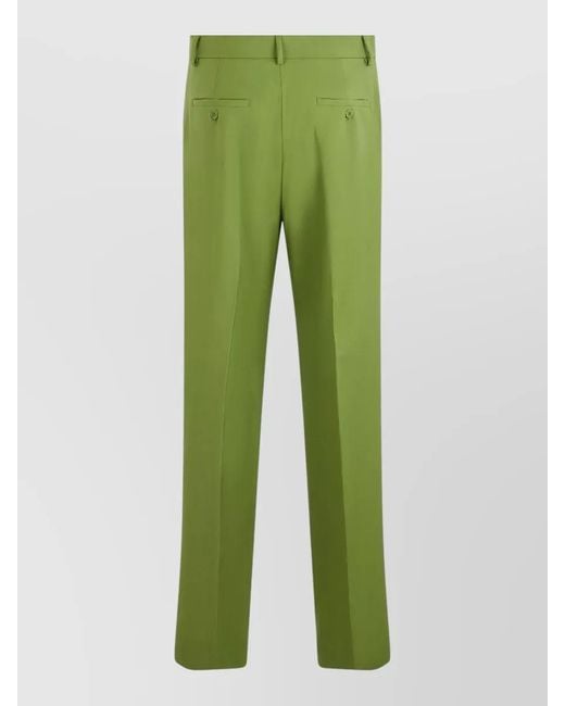 Weekend by Maxmara Green Virgin Wool Tailored Straight Cut Trousers